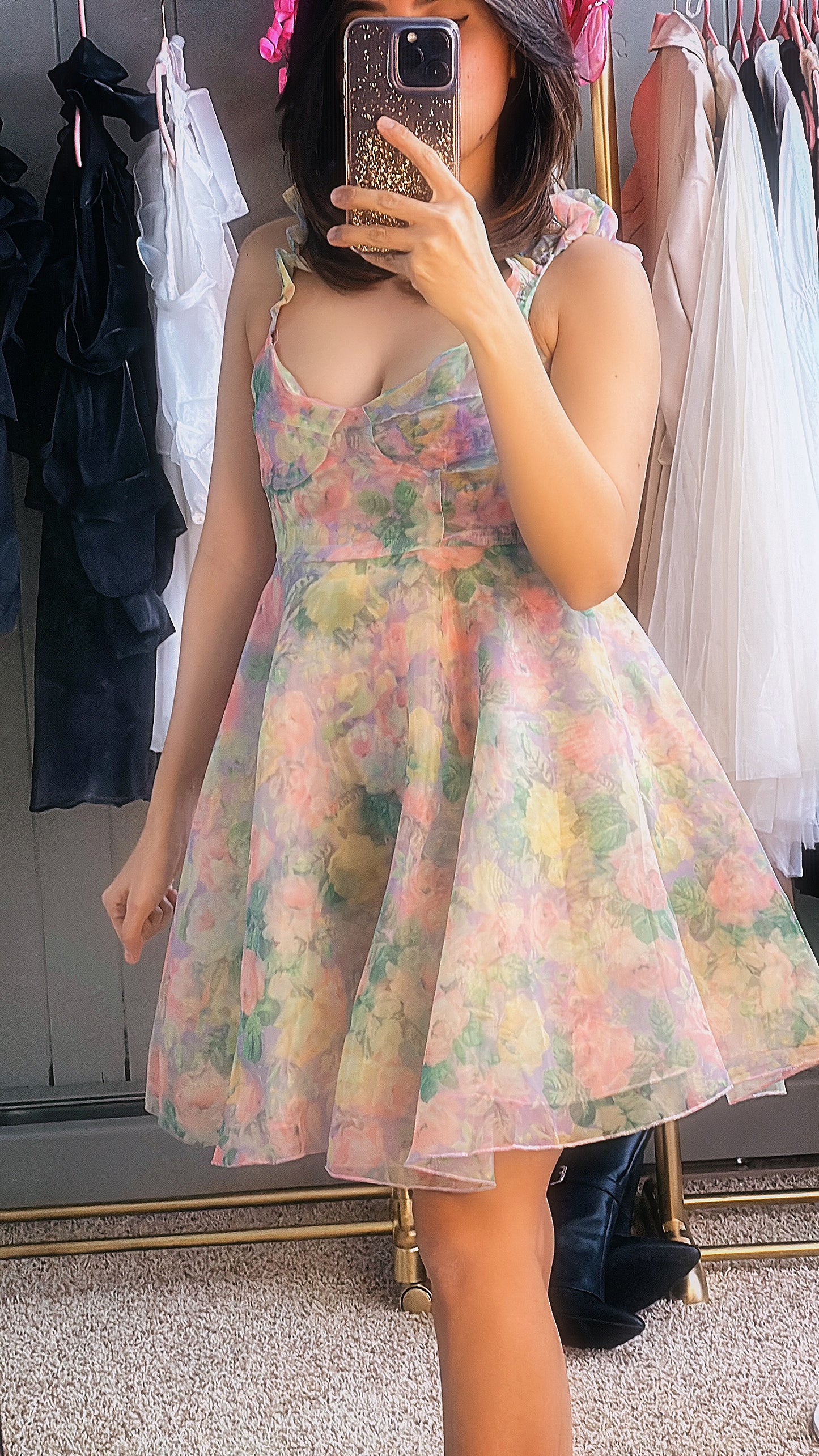 Mini Dress Fluffy Flowers π